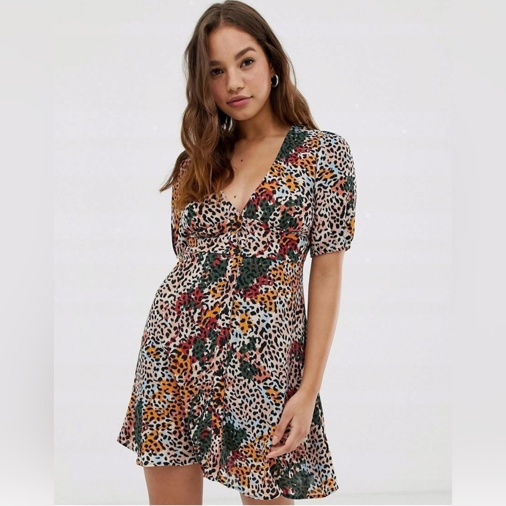 Pull&Bear Multicolor Animal Print Mini Dress